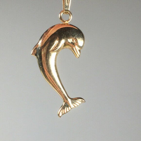 Dolphin Pendant 14K Gold 1.2 Gm - Picture 4 of 11